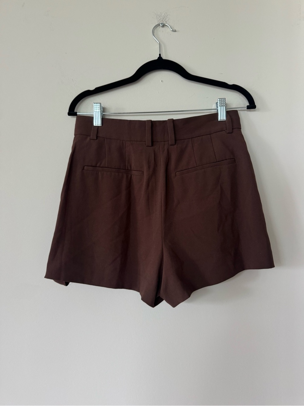Babaton Dark Brown Tailored Pleat Bermudas - Picture 4 of 4